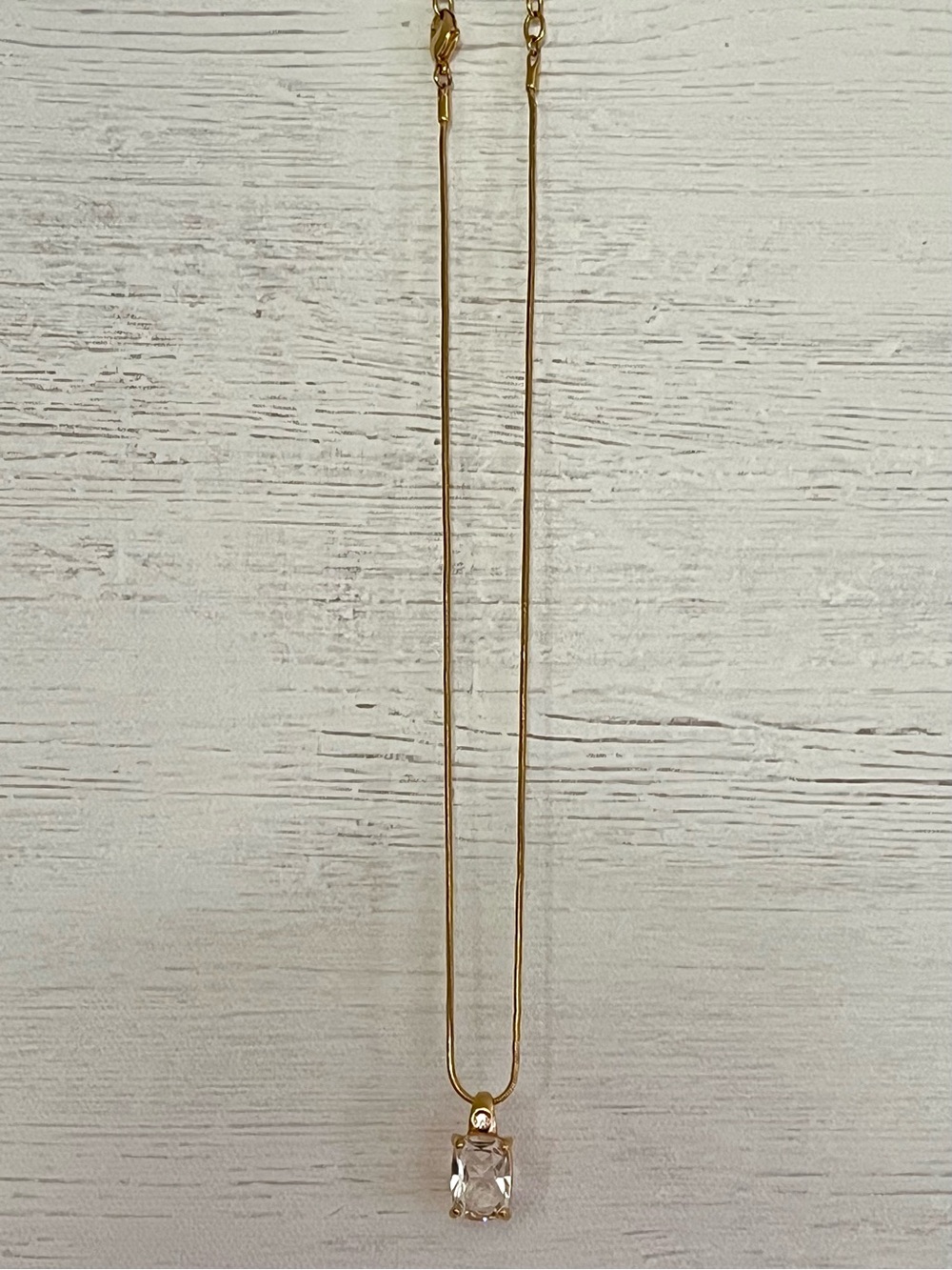 Swarovski gold-tone elongated cushion-cut crystal pendant necklace 15”17.5” - Picture 4 of 15
